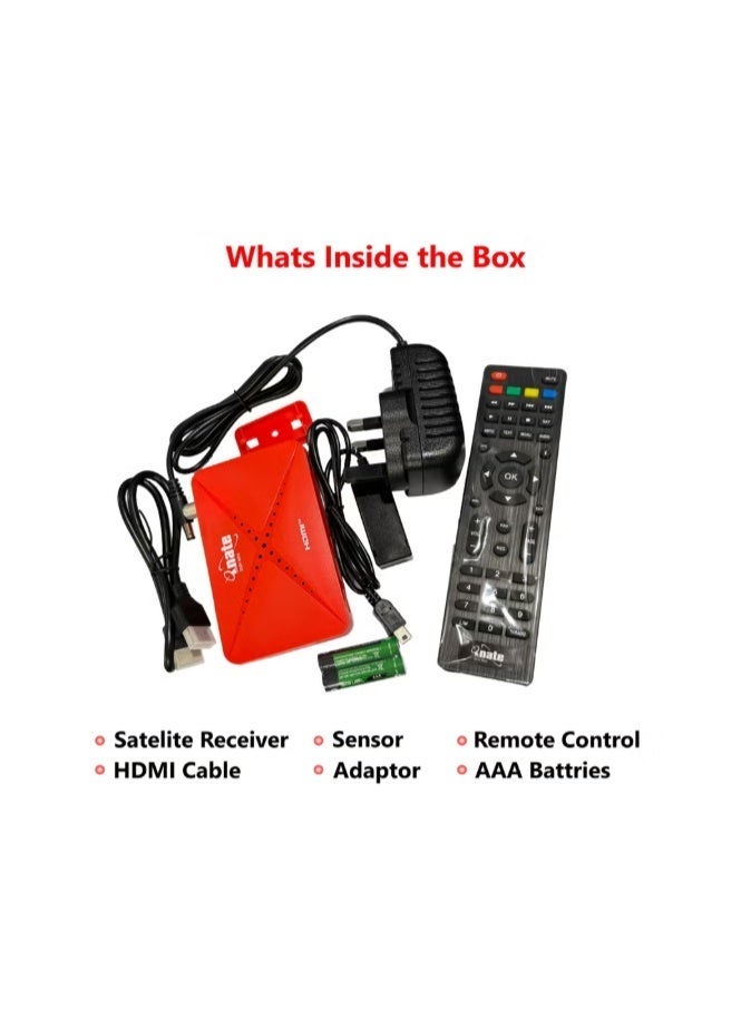 Nate Full HD Digital Satellite Receiver Model 2024, Black/Red - Image 2
